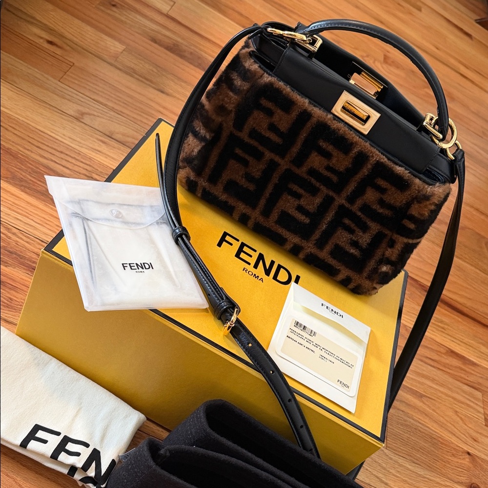 Fendi Peekaboo Mini Brown Sheepskin
